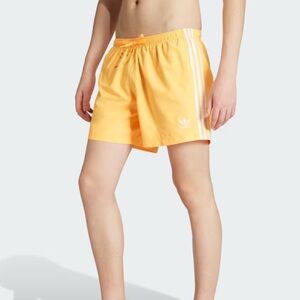 Adidas | Orange 3 Stripe Swim Shorts